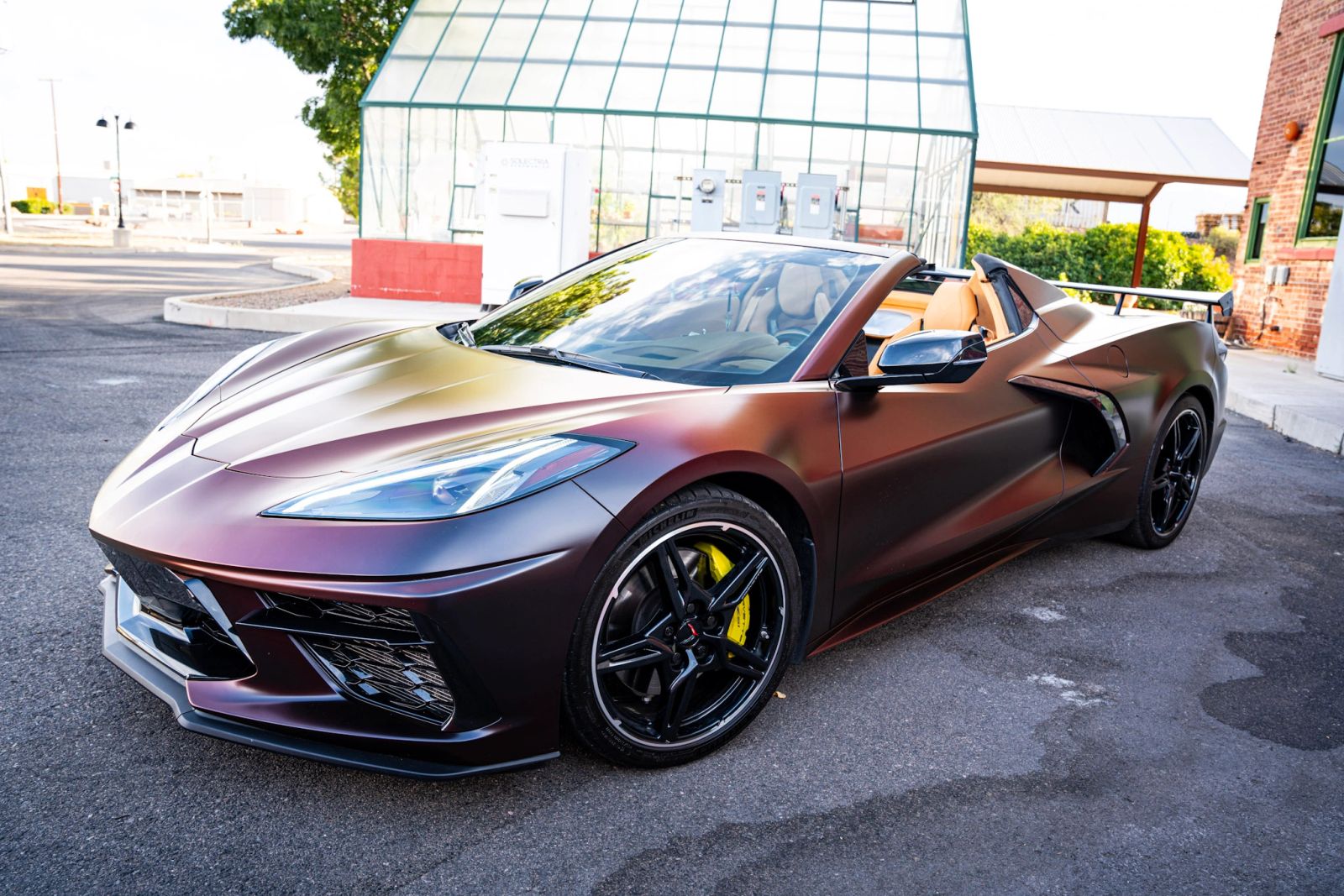 Purple Corvette convertible