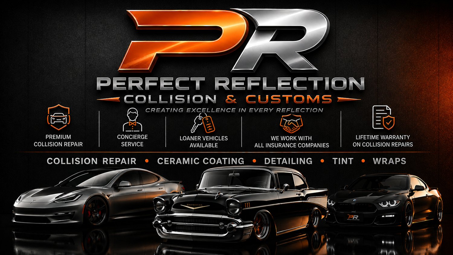 Perfect Reflection Collision & Customs: premium collision repair, ceramic coating, detailing, tint and wraps